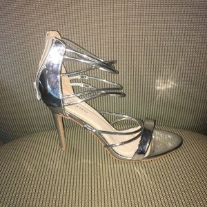 Silver high heel